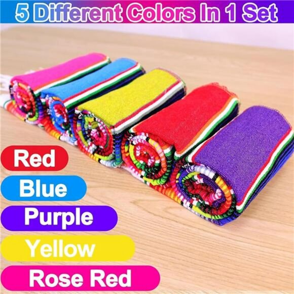 Mexican table runners set of 5 serape striped fiesta party decor taco tuesday 10 - Picture 4 of 7